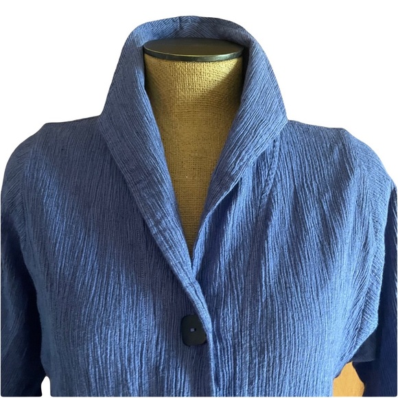 Athleta Mill Valley Clothing Company Blue Button down cardigan /Jacket size med - Picture 2 of 5
